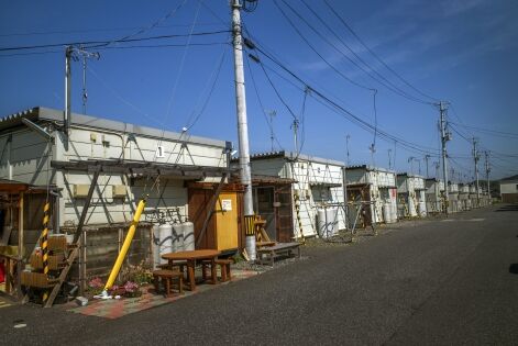  Fukushima, Japon Avril 2016, Zone d'habitation temporaire dans la ville d'Iwaki, construite pour accueillir, les habitants de la ville de Tomioka.