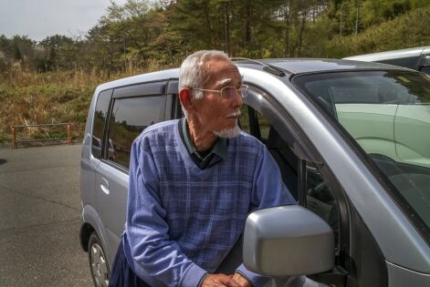  Fukushima, Japon Avril 2016, Fujio Tuzura, 83 ans Habitant de la ville de Namie, autorisé temporairement à venir récupérer des affaires personnel.