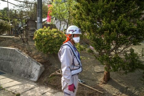  Fukushima, Japon Avril 2016. Ville de Iitate, zone de décontamination.