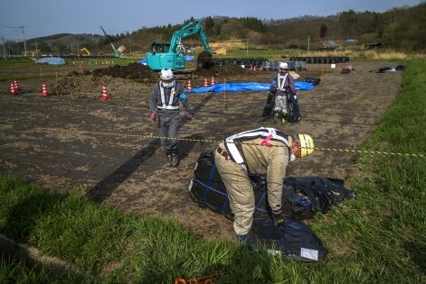  Fukushima, Japon Avril 2016. Ville de Iitate, zone de décontamination.